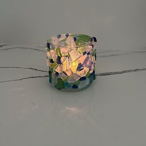 Sea glass candle holder for tea lights